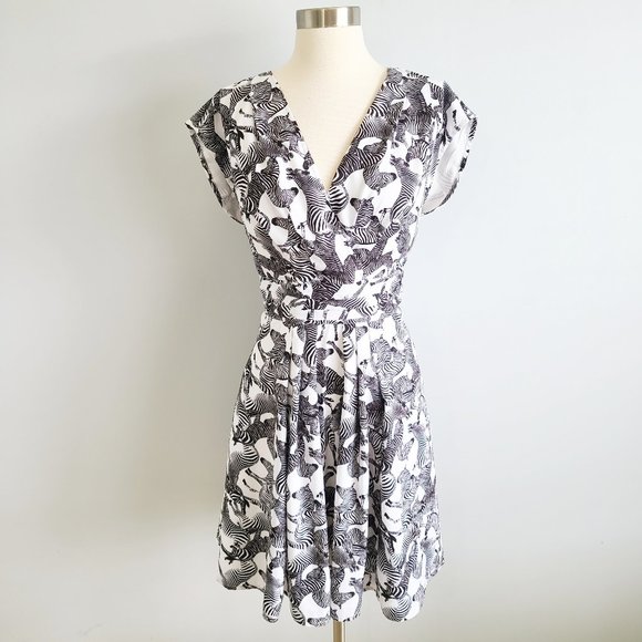 eshakti Dresses & Skirts - eShakti zebra print fit and flare dress